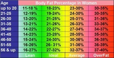 Body Fat Percentage for Women